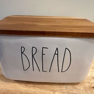 Rae Dunn Bread Box with Wooden Lid